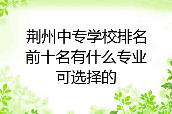 荆州中专学校排名前十名有什么专业可选择的