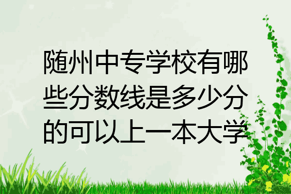 随州中专学校有哪些分数线是多少分的可以上一本大学