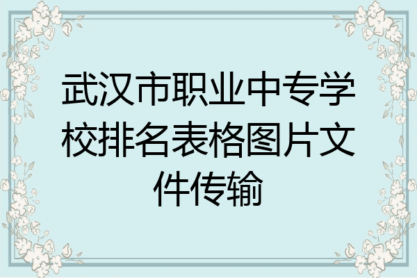 武汉市职业中专学校排名表格图片文件传输