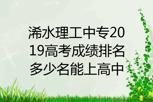 浠水理工中专2019高考成绩排名多少名能上高中