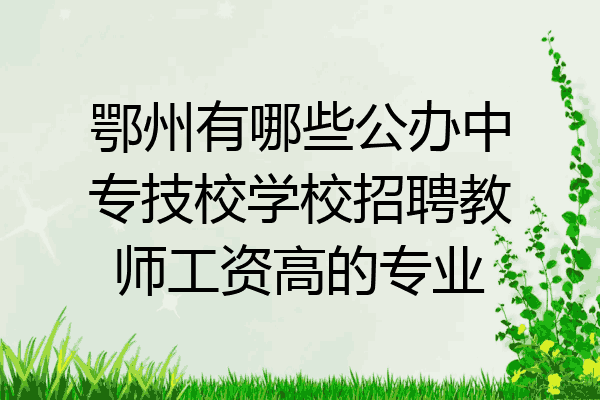 鄂州有哪些公办中专技校学校招聘教师工资高的专业