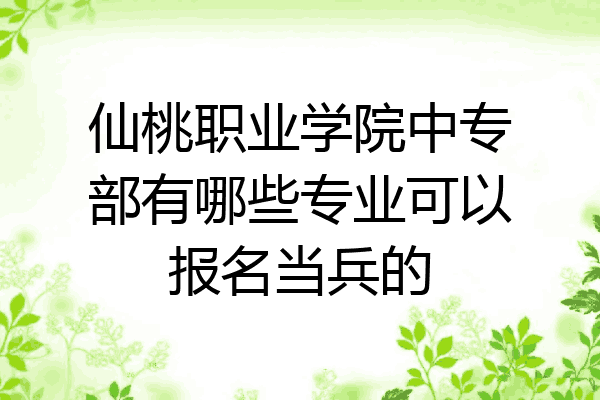 仙桃职业学院中专部有哪些专业可以报名当兵的