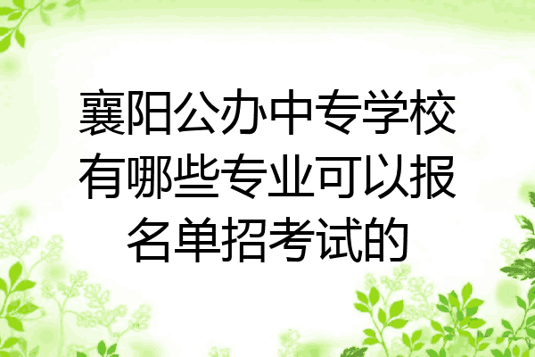 襄阳公办中专学校有哪些专业可以报名单招考试的