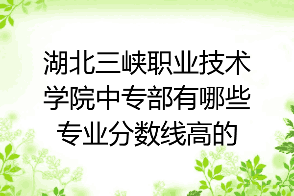 湖北三峡职业技术学院中专部有哪些专业分数线高的