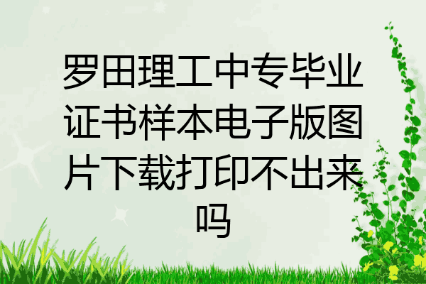 罗田理工中专毕业证书样本电子版图片下载打印不出来吗