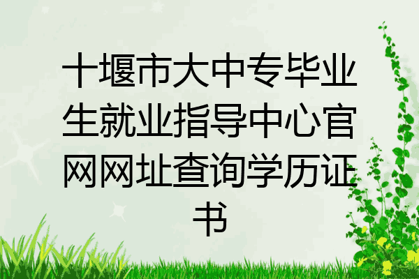 十堰市大中专毕业生就业指导中心官网网址查询学历证书