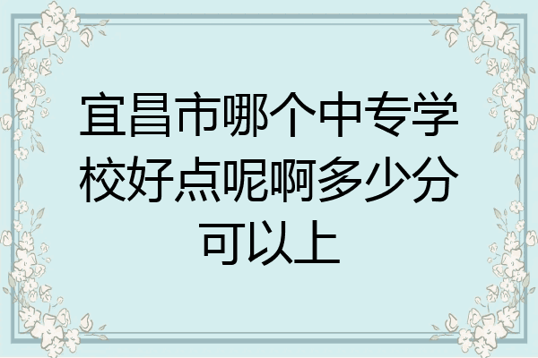 宜昌市哪个中专学校好点呢啊多少分可以上