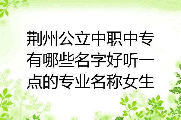 荆州公立中职中专有哪些名字好听一点的专业名称女生
