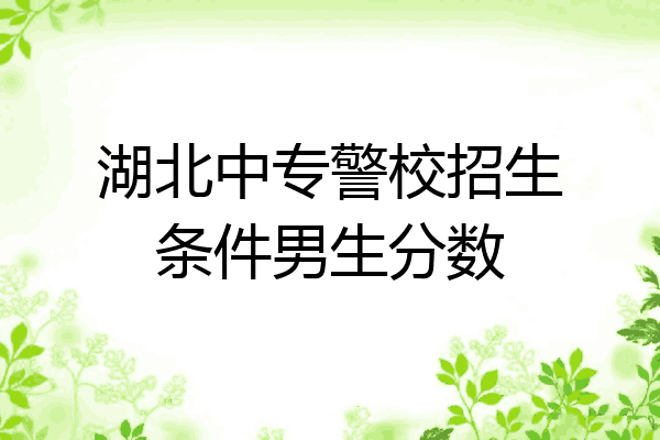 湖北中专警校招生条件男生分数