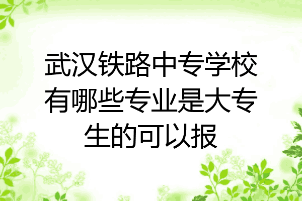 武汉铁路中专学校有哪些专业是大专生的可以报
