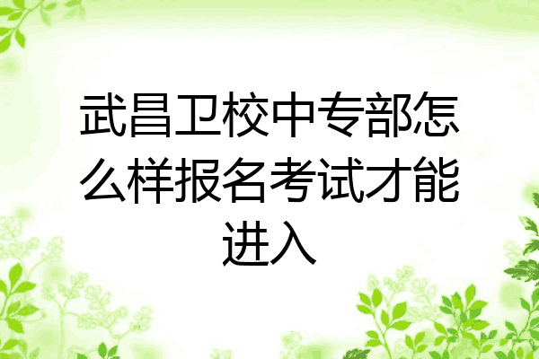 武昌卫校中专部怎么样报名考试才能进入