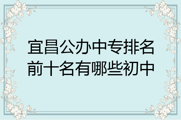 宜昌公办中专排名前十名有哪些初中
