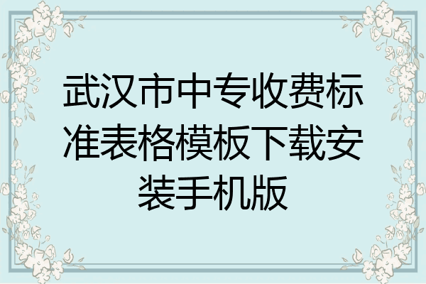 武汉市中专收费标准表格模板下载安装手机版