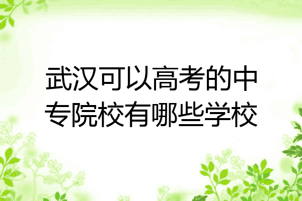 武汉可以高考的中专院校有哪些学校