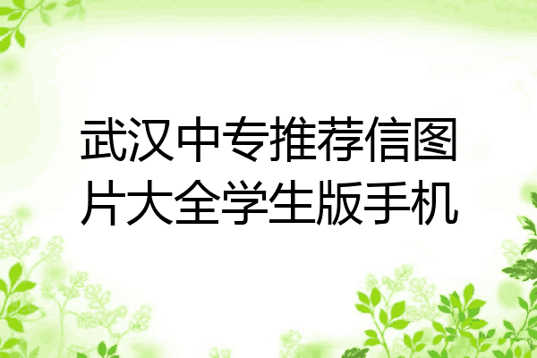 武汉中专推荐信图片大全学生版手机