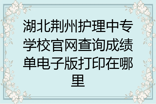 湖北荆州护理中专学校官网查询成绩单电子版打印在哪里