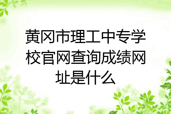 黄冈市理工中专学校官网查询成绩网址是什么