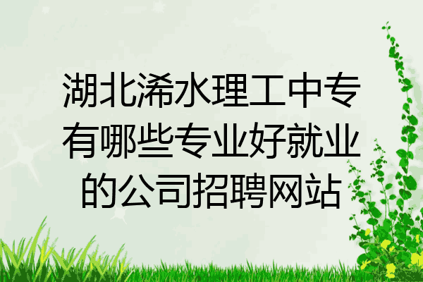 湖北浠水理工中专有哪些专业好就业的公司招聘网站