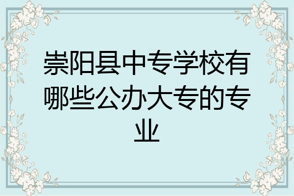 崇阳县中专学校有哪些公办大专的专业