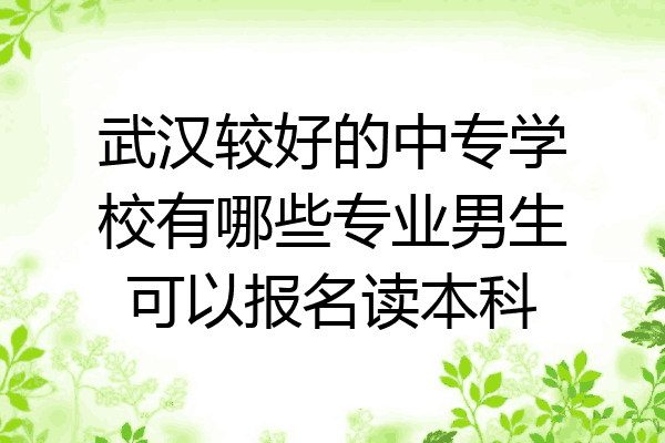 武汉较好的中专学校有哪些专业男生可以报名读本科