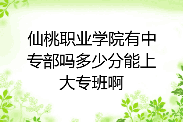 仙桃职业学院有中专部吗多少分能上大专班啊