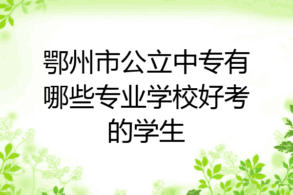 鄂州市公立中专有哪些专业学校好考的学生