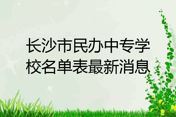 长沙市民办中专学校名单表最新消息