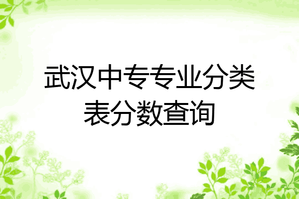 武汉中专专业分类表分数查询