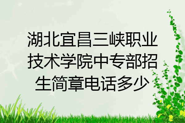 湖北宜昌三峡职业技术学院中专部招生简章电话多少