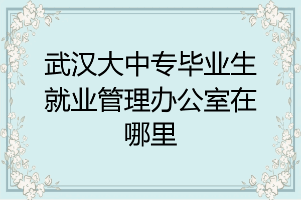 武汉大中专毕业生就业管理办公室在哪里