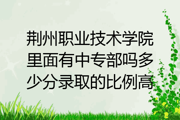 荆州职业技术学院里面有中专部吗多少分录取的比例高