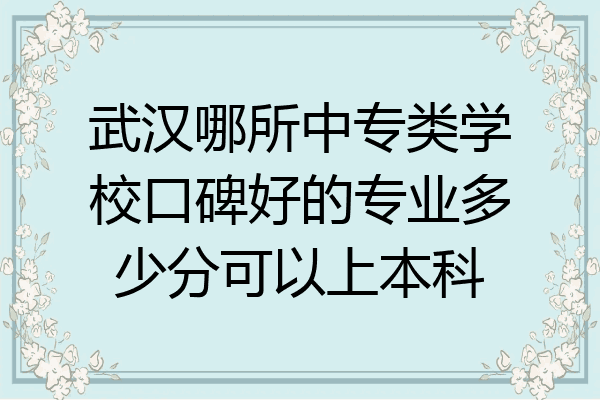 武汉哪所中专类学校口碑好的专业多少分可以上本科