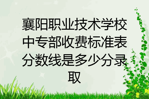 襄阳职业技术学校中专部收费标准表分数线是多少分录取