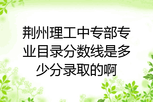 荆州理工中专部专业目录分数线是多少分录取的啊
