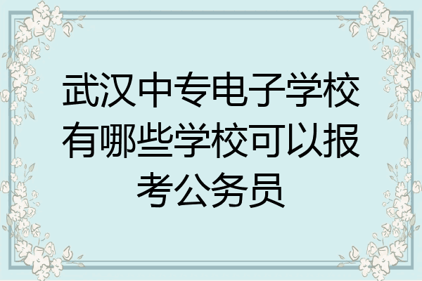 武汉中专电子学校有哪些学校可以报考公务员