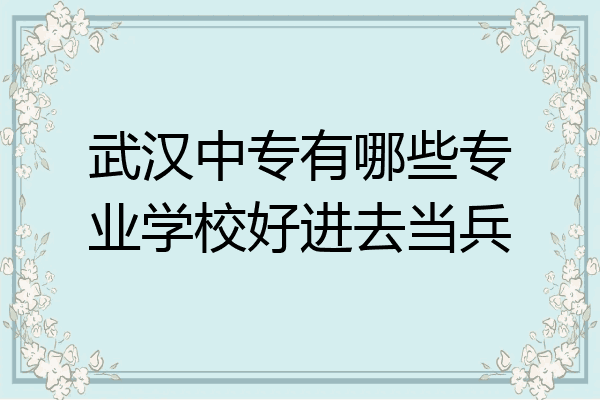 武汉中专有哪些专业学校好进去当兵