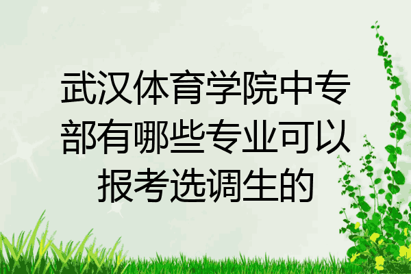 武汉体育学院中专部有哪些专业可以报考选调生的