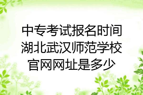 中专考试报名时间湖北武汉师范学校官网网址是多少