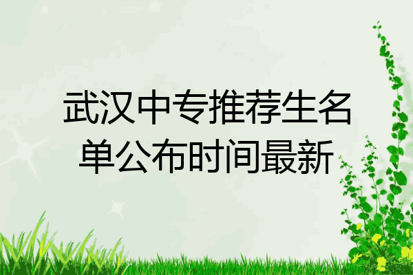 武汉中专推荐生名单公布时间最新