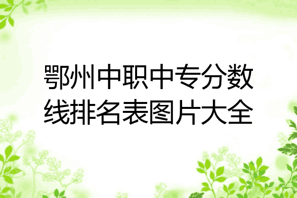 鄂州中职中专分数线排名表图片大全