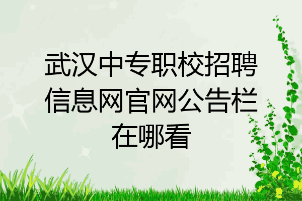 武汉中专职校招聘信息网官网公告栏在哪看
