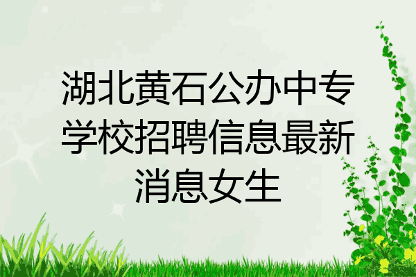湖北黄石公办中专学校招聘信息最新消息女生