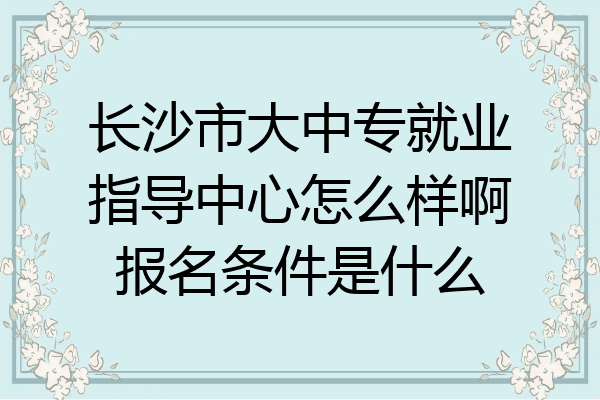 长沙市大中专就业指导中心怎么样啊报名条件是什么
