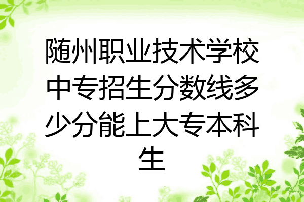 随州职业技术学校中专招生分数线多少分能上大专本科生