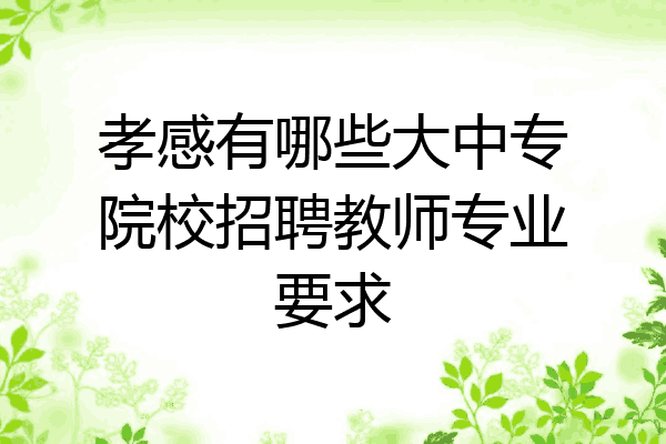 孝感有哪些大中专院校招聘教师专业要求