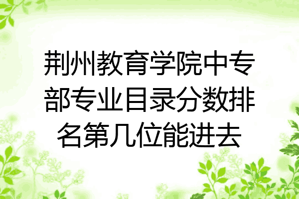 荆州教育学院中专部专业目录分数排名第几位能进去