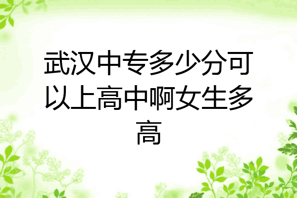 武汉中专多少分可以上高中啊女生多高