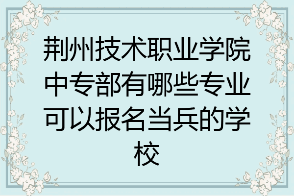 荆州技术职业学院中专部有哪些专业可以报名当兵的学校