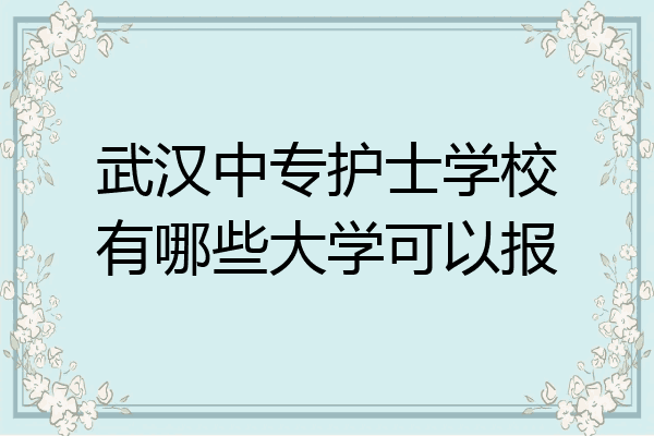 武汉中专护士学校有哪些大学可以报