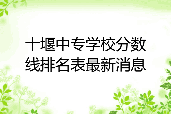 十堰中专学校分数线排名表最新消息